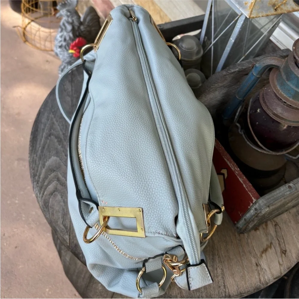 Dasein Crystal Trimmed‎ Pebbled Vegan Leather Satchel